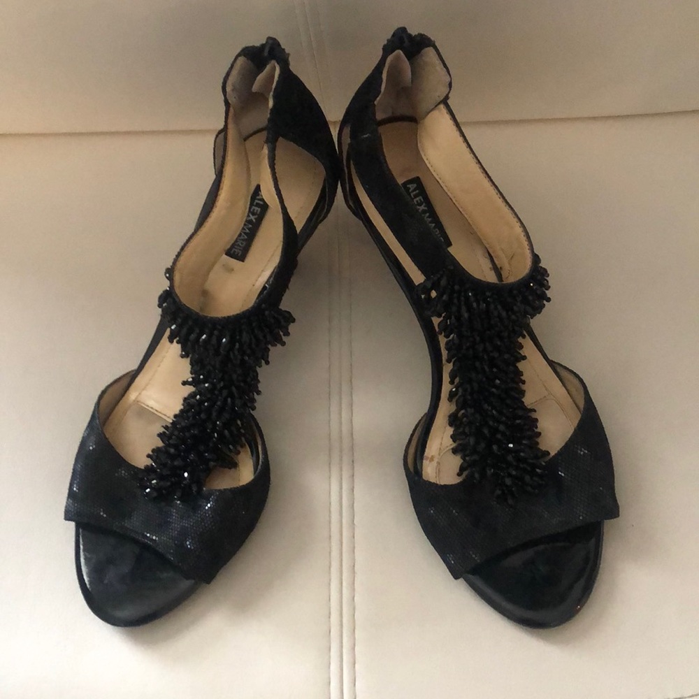 ALEX MARIE DELLAH BEADED ZIP BACK HEELS - Picture 1 of 6